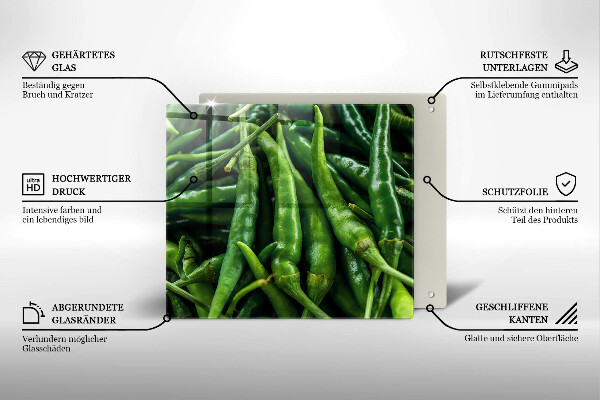 Glass worktop saver Pods peas