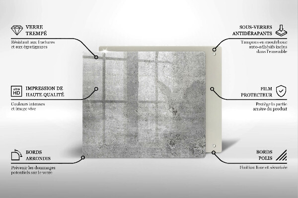 Glass worktop saver Concrete texture