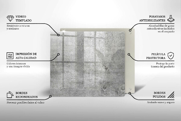 Glass worktop saver Concrete texture