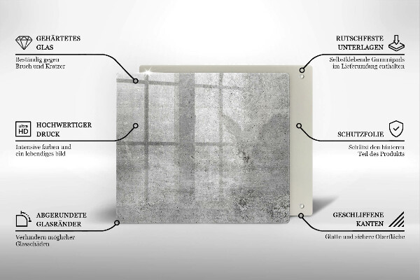 Glass worktop saver Concrete texture