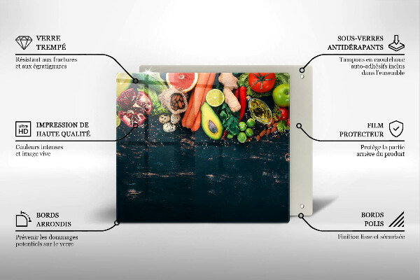 Glass worktop saver Fruits and vegetables