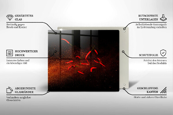 Glass worktop saver Hot chili peppers