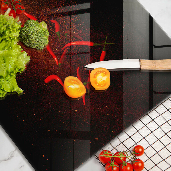 Glass worktop saver Hot chili peppers