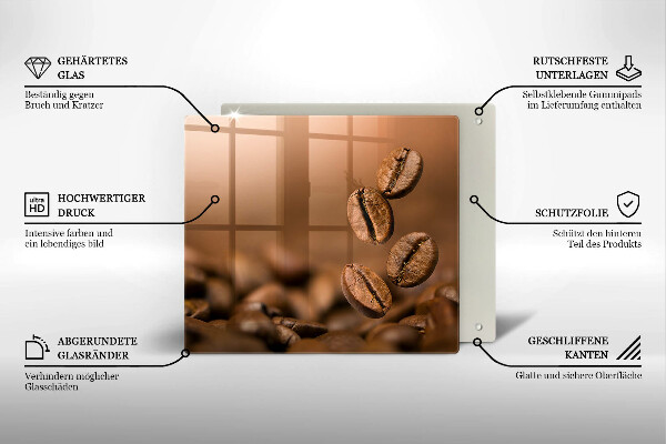 Glass worktop saver Coffee beans