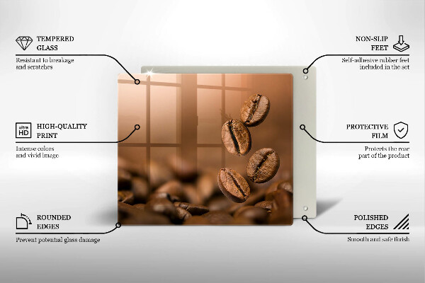 Glass worktop saver Coffee beans