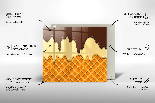 Glass worktop saver Illustration of ice cream
