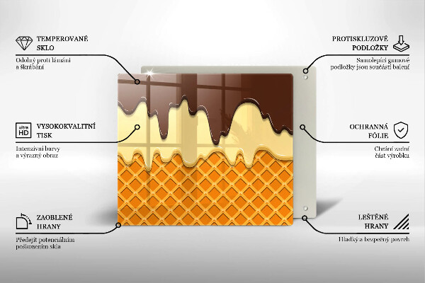 Glass worktop saver Illustration of ice cream
