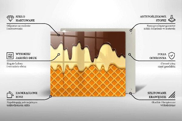 Glass worktop saver Illustration of ice cream