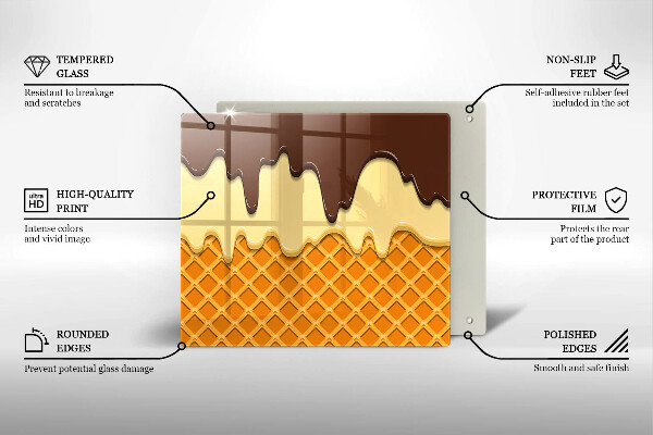 Glass worktop saver Illustration of ice cream