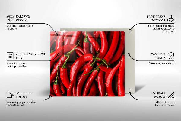 Glass worktop saver Hot chili peppers
