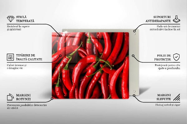 Glass worktop saver Hot chili peppers
