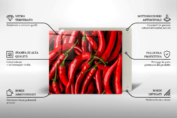 Glass worktop saver Hot chili peppers