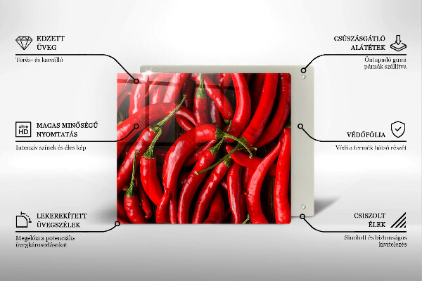 Glass worktop saver Hot chili peppers