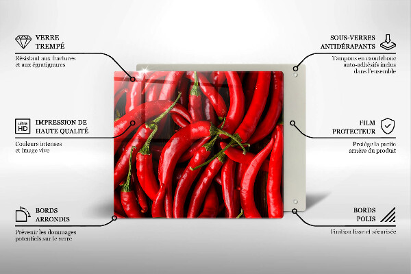 Glass worktop saver Hot chili peppers