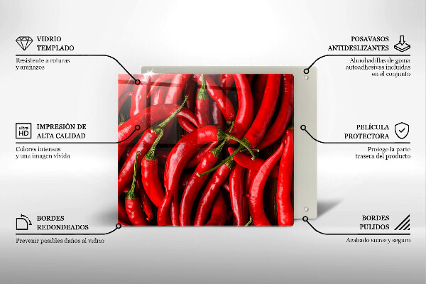 Glass worktop saver Hot chili peppers