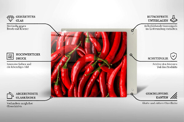 Glass worktop saver Hot chili peppers