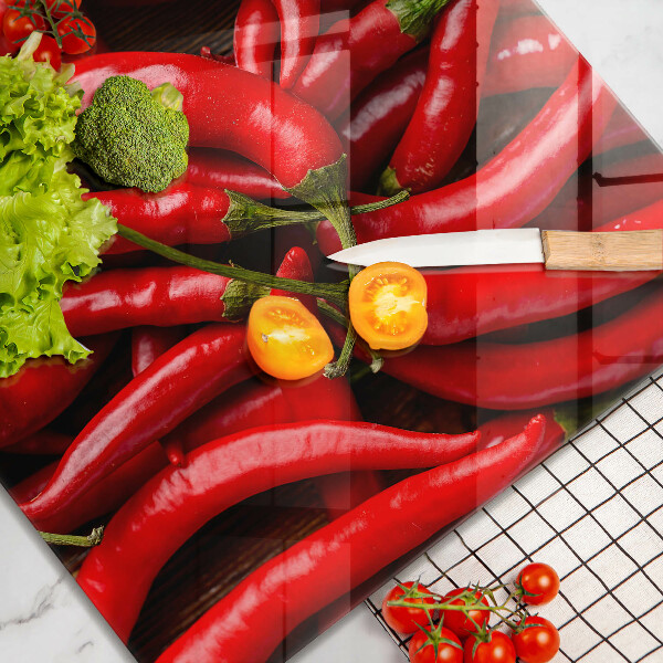 Glass worktop saver Hot chili peppers
