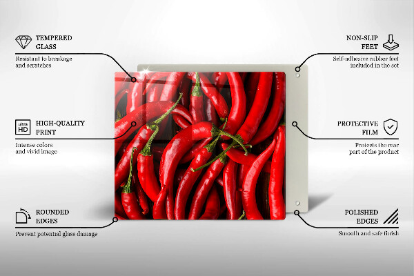 Glass worktop saver Hot chili peppers