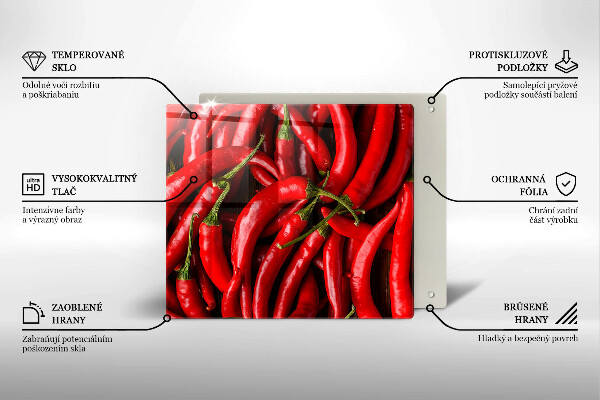 Glass worktop saver Hot chili peppers