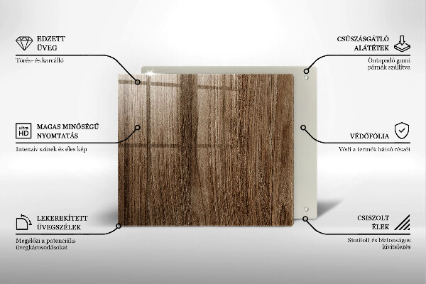 Glass worktop saver Wood texture