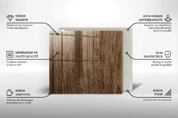 Glass worktop saver Wood texture
