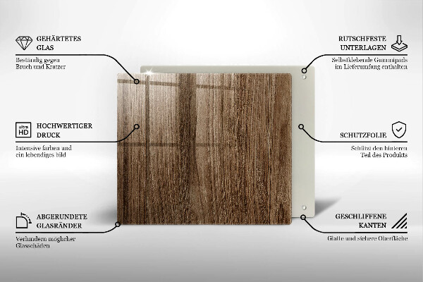 Glass worktop saver Wood texture
