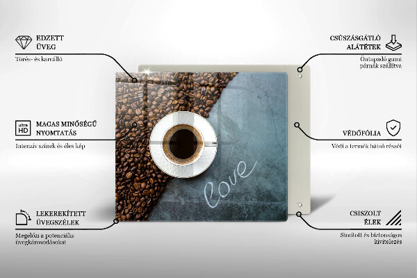 Work surface savers Coffee beans and cup