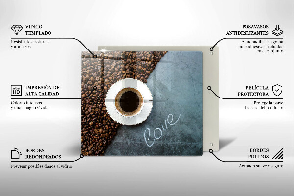 Work surface savers Coffee beans and cup