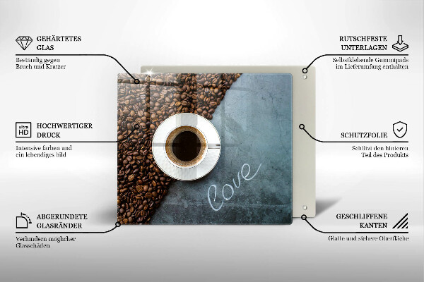 Work surface savers Coffee beans and cup