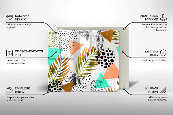 Work surface savers Boho leaves pattern