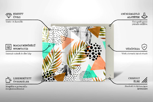 Work surface savers Boho leaves pattern