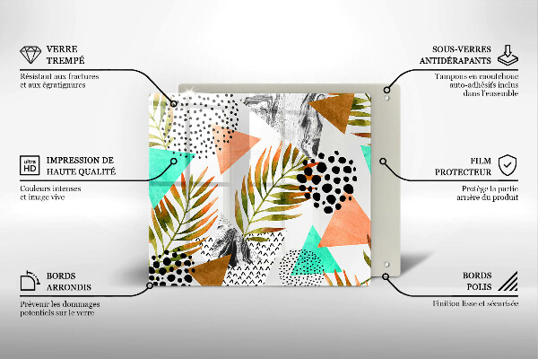 Work surface savers Boho leaves pattern