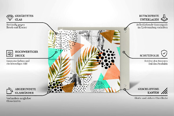 Work surface savers Boho leaves pattern