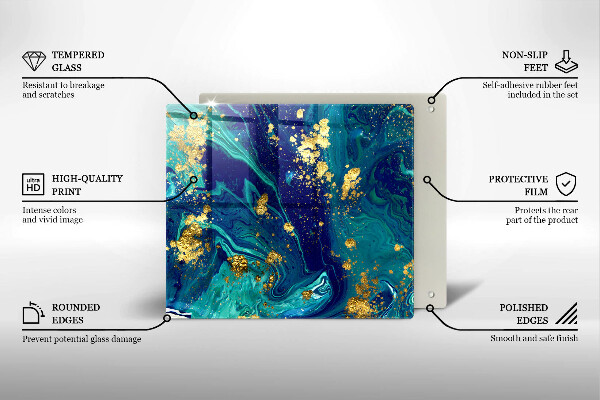 Work surface savers Abstraction with gold