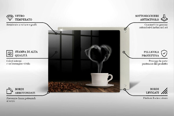 Work surface savers Coffee cup heart