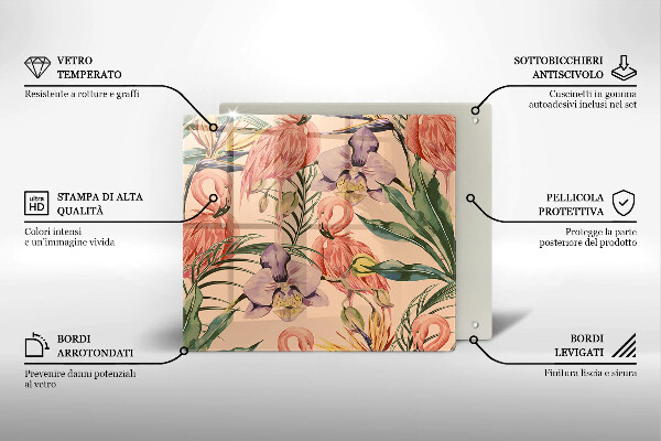 Glass worktop saver Flaminga illustration