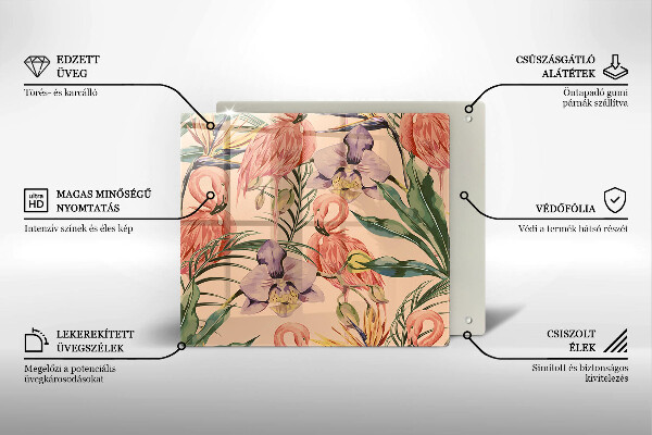 Glass worktop saver Flaminga illustration