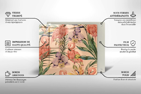 Glass worktop saver Flaminga illustration