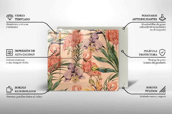 Glass worktop saver Flaminga illustration