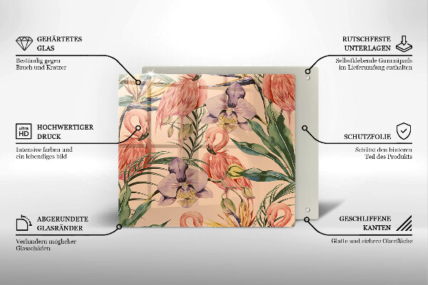 Glass worktop saver Flaminga illustration