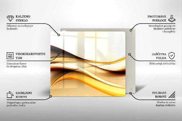 Induction hob protector Abstraction smoke lines