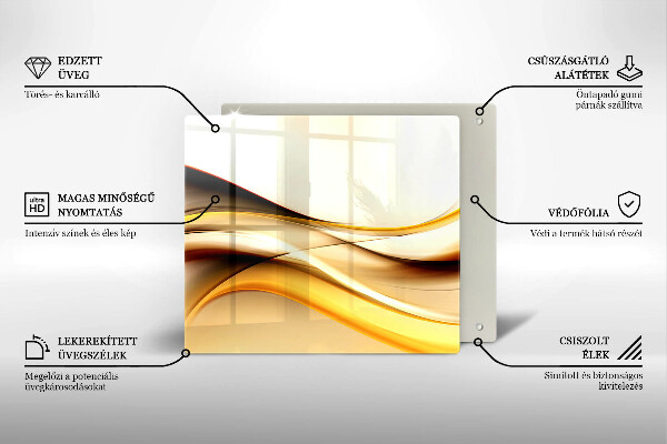 Induction hob protector Abstraction smoke lines