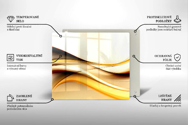 Induction hob protector Abstraction smoke lines