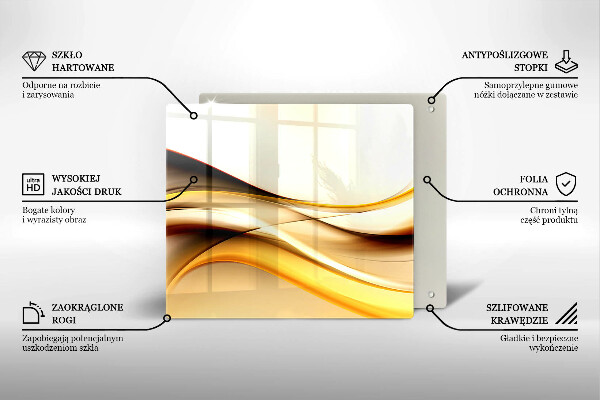 Induction hob protector Abstraction smoke lines