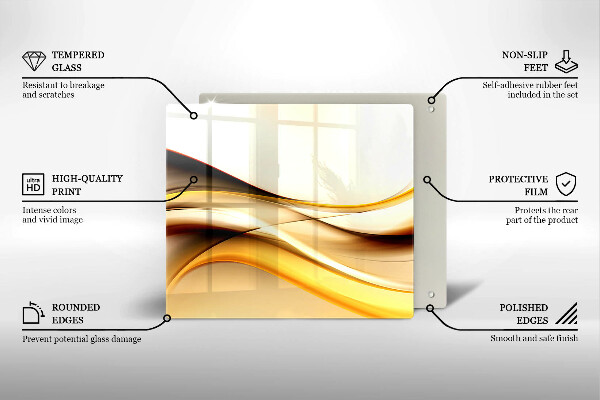 Induction hob protector Abstraction smoke lines