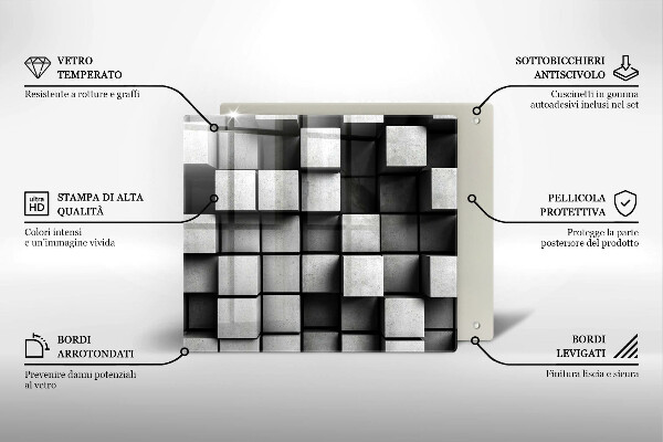 Work surface savers 3D square abstraction