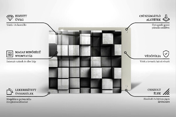 Work surface savers 3D square abstraction