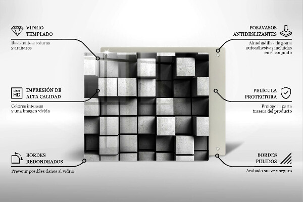 Work surface savers 3D square abstraction