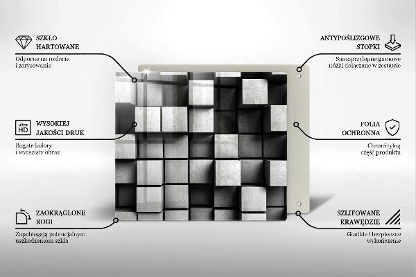 Work surface savers 3D square abstraction