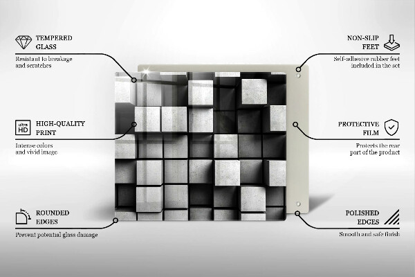 Work surface savers 3D square abstraction